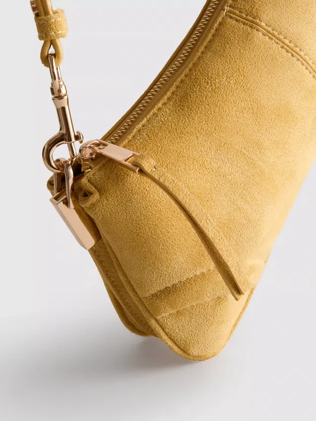 Faux suede shoulder bag