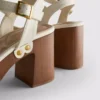 Faux suede studded heeled sandals