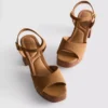 Faux suede studded heeled sandals