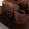 Faux suede tassel clog sandals