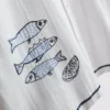 Fish embroidered revere collar shirt