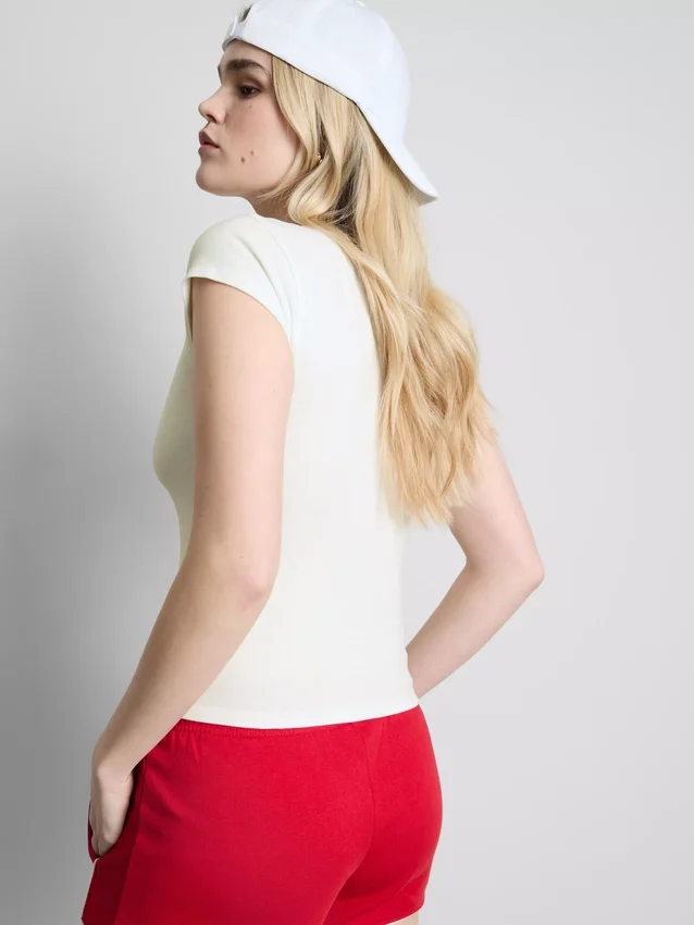 Fitted cap sleeve t-shirt