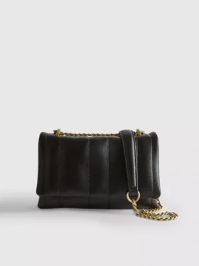 Flap-over panel crossbody bag