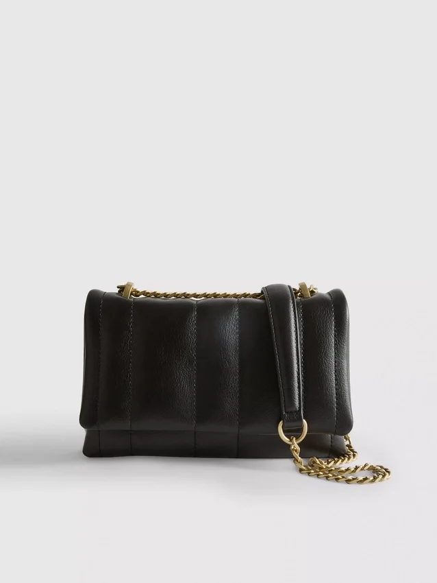 Flap-over panel crossbody bag