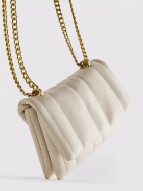 Flap-over panel crossbody bag