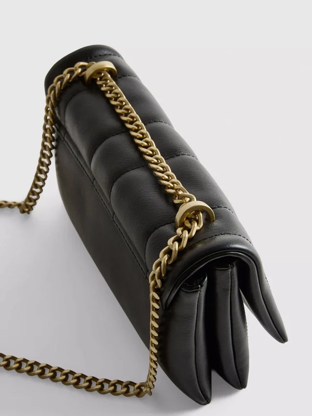 Flap-over panel crossbody bag