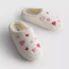 Fleece heart slippers