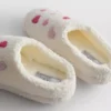 Fleece heart slippers