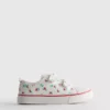 Floral canvas low-top sneakers