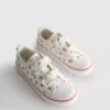 Floral canvas low-top sneakers