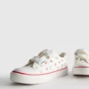 Floral canvas low-top sneakers
