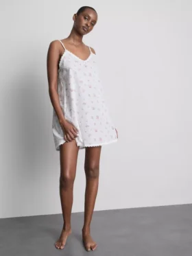Floral cotton dobby chemise