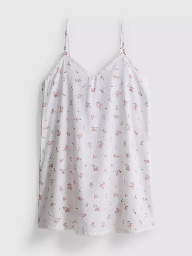 Floral cotton dobby chemise