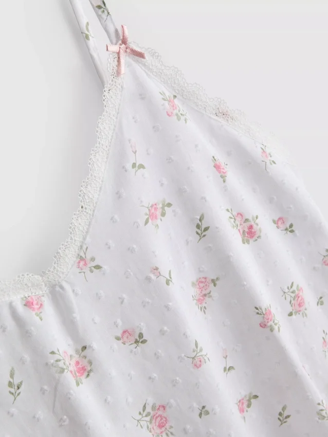 Floral cotton dobby chemise