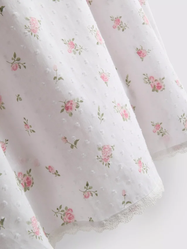 Floral cotton dobby chemise