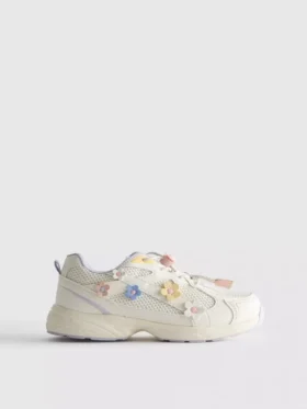 Floral-detail chunky sneakers
