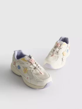 Floral-detail chunky sneakers