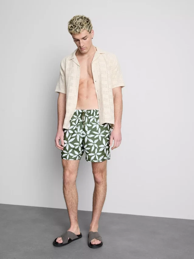 Floral drawstring swim shorts