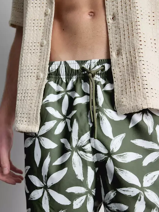 Floral drawstring swim shorts