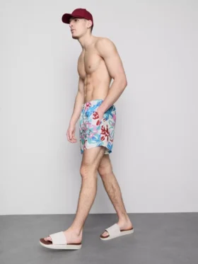 Floral graffiti swimming shorts
