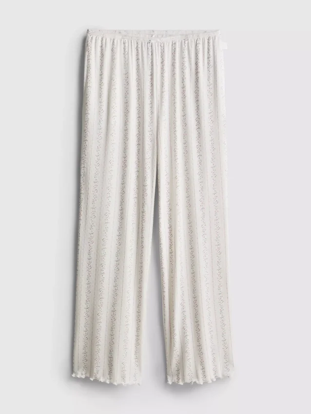 Floral pointelle pajama bottoms
