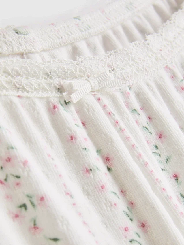 Floral pointelle pajama bottoms