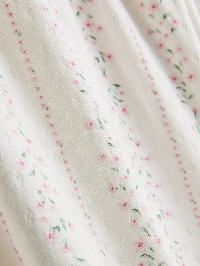 Floral pointelle pajama bottoms