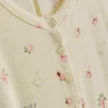 Floral printed ribbed sleep romper
