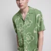 Floral revere collar shirt