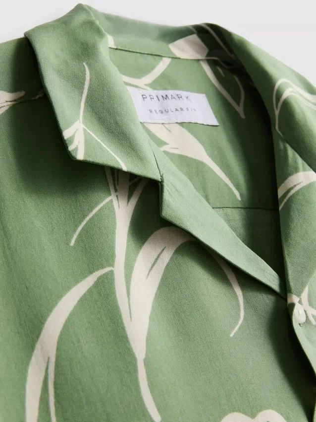 Floral revere collar shirt