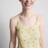 Floral ribbed cami pajama top
