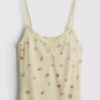 Floral ribbed cami pajama top