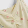Floral ribbed cami pajama top