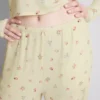 Floral ribbed pajama bottoms