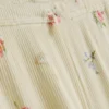 Floral ribbed pajama bottoms