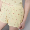 Floral ribbed printed pajama shorts