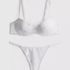 Floral satin push-up undergarment set