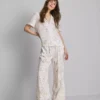 Floral short-sleeve pajama shirt