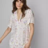Floral short-sleeve pajama shirt