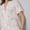 Floral short-sleeve pajama shirt