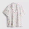 Floral short-sleeve pajama shirt