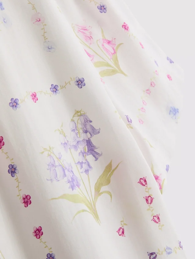 Floral short-sleeve pajama shirt