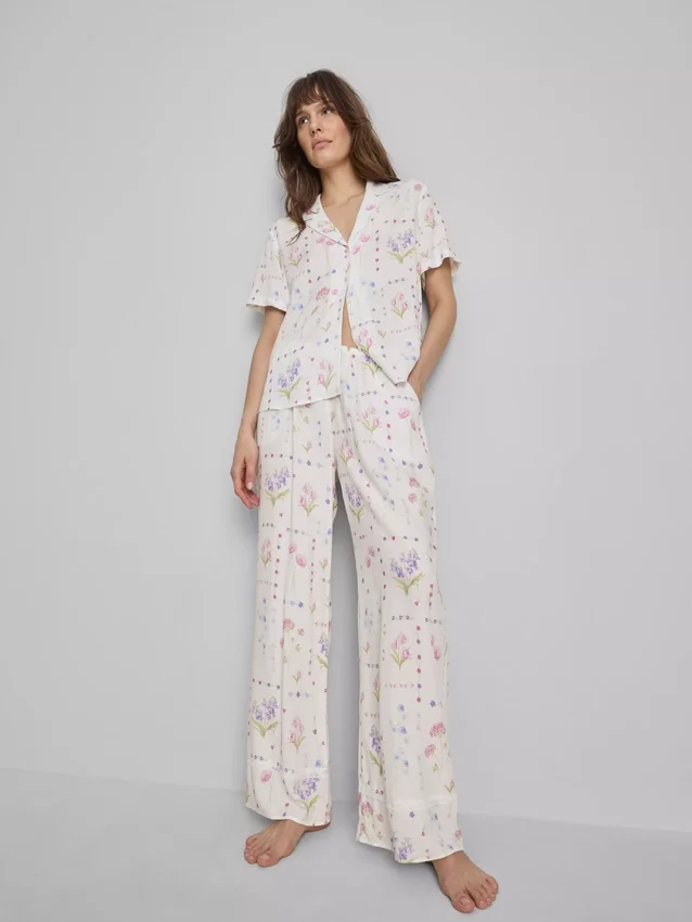 Floral wide leg pajama bottoms