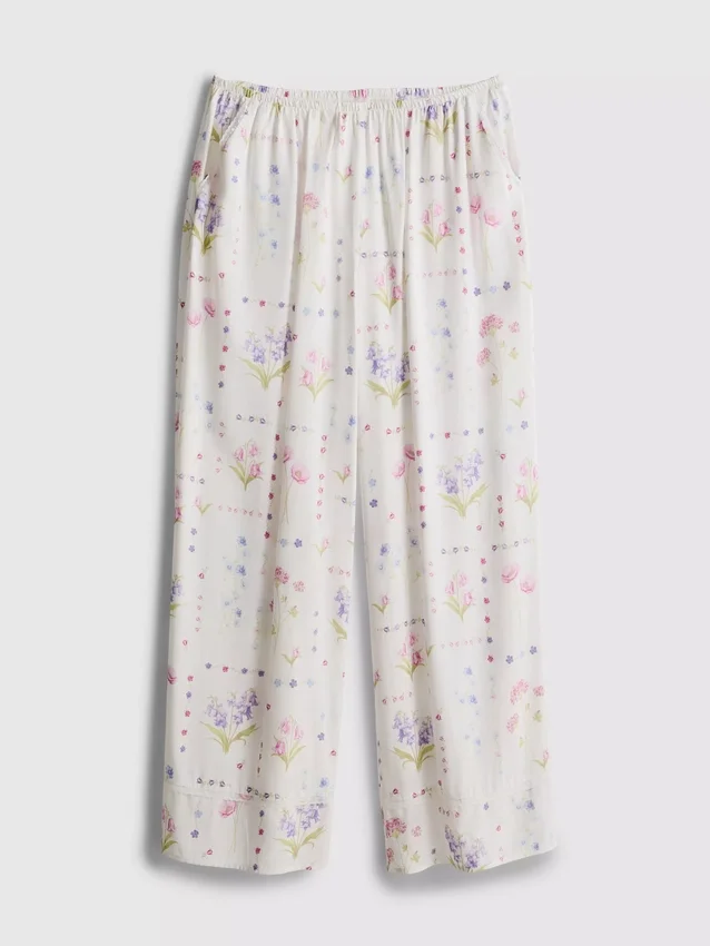 Floral wide leg pajama bottoms