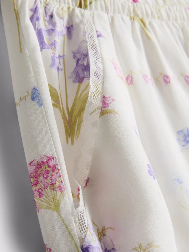 Floral wide leg pajama bottoms