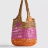 Flower straw shopper bag