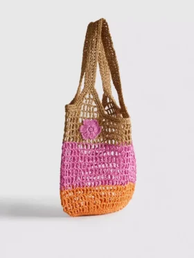Flower straw shopper bag