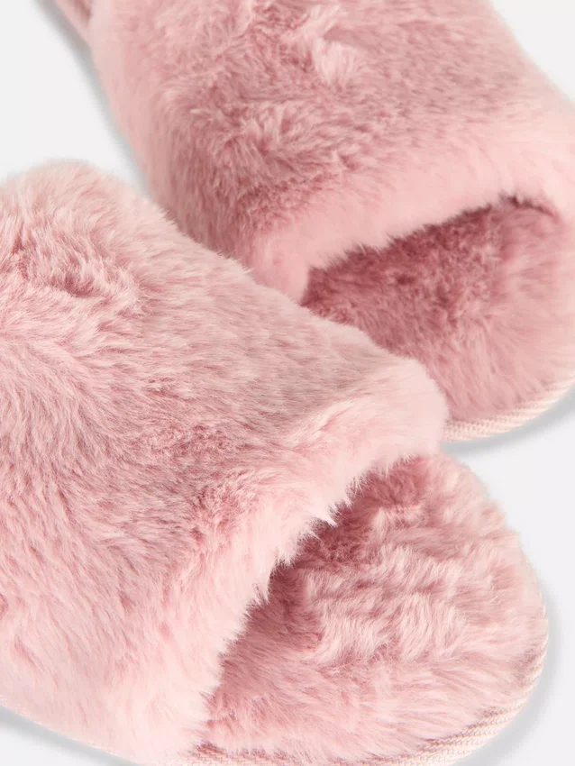 Fluffy crossband slippers