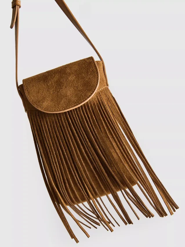 Fringed phone holder bag