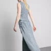 Gathered check midi skirt